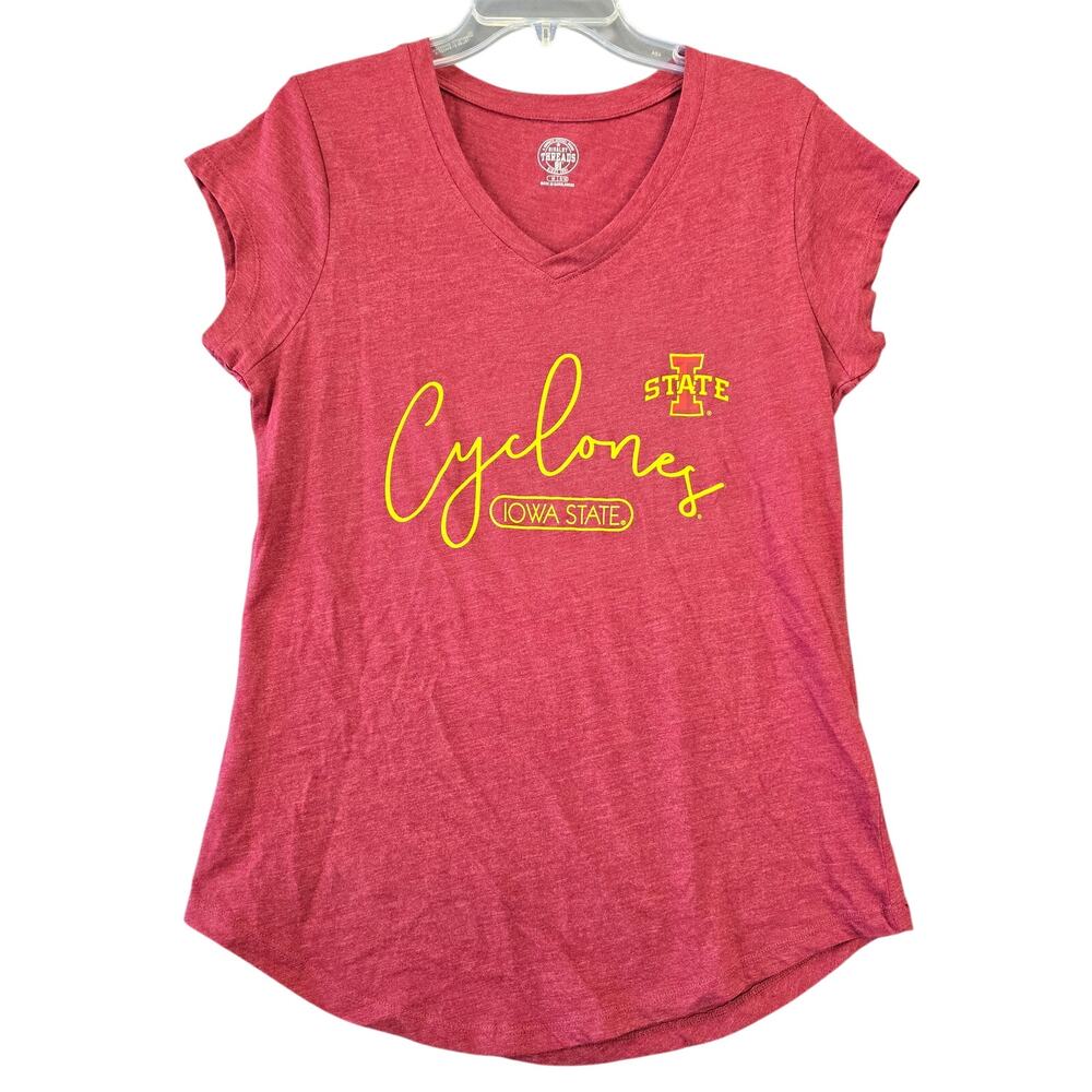 Rivalry Threads Red Iowa State Cyclones Shirt Casual Tee V-Neck Women Size M Top